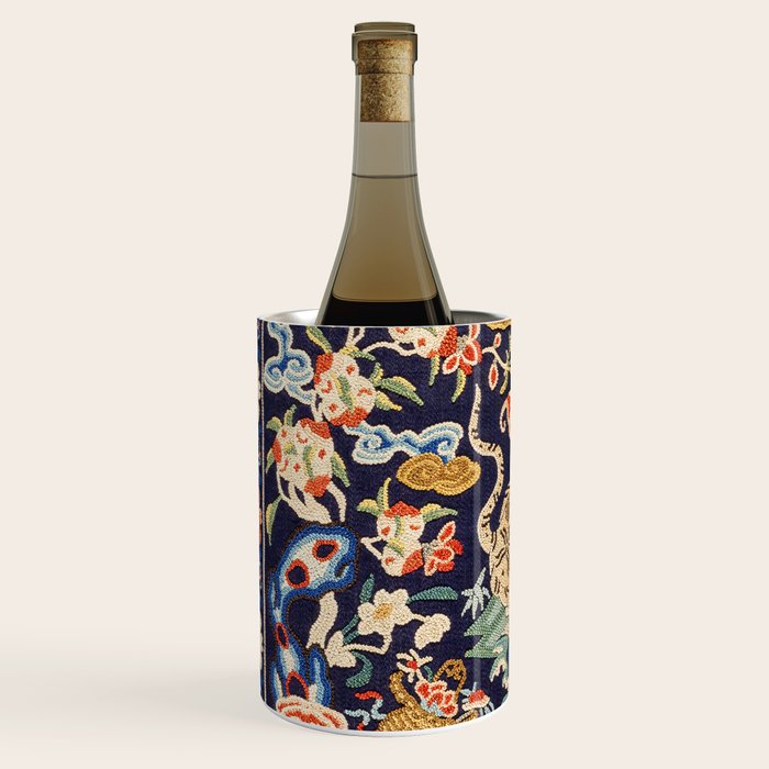Oriental Tiger vintage embroidery tapestry Wine Chiller Gallery Image 2