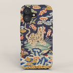 Oriental Tiger vintage embroidery tapestry iPhone Case Gallery Image 1
