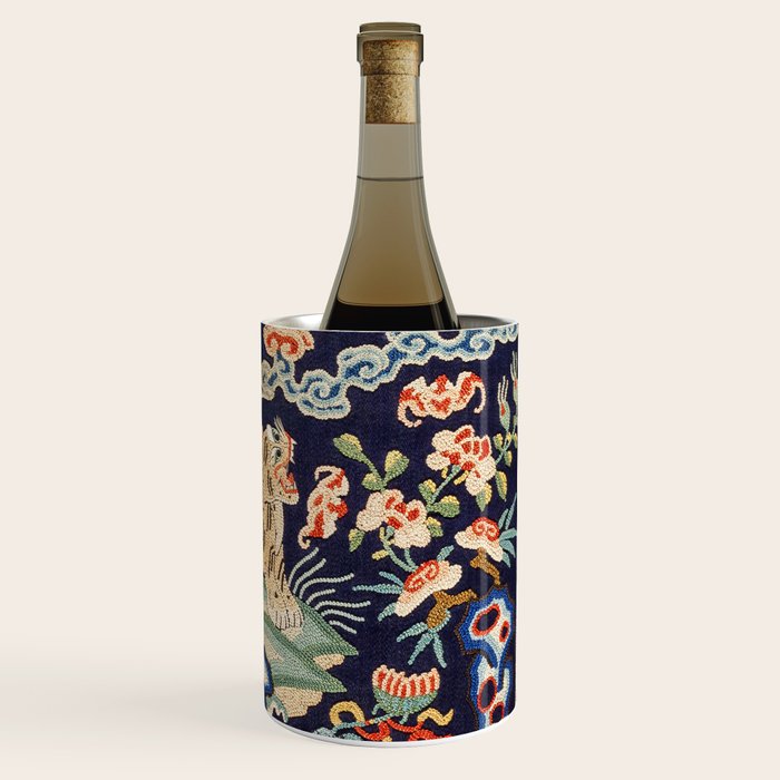Oriental Tiger vintage embroidery tapestry Wine Chiller Gallery Image 3