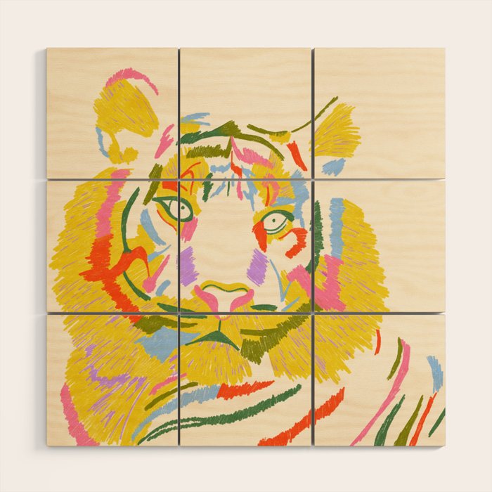 Rainbow Tiger Wood Wall Art Gallery Image 1