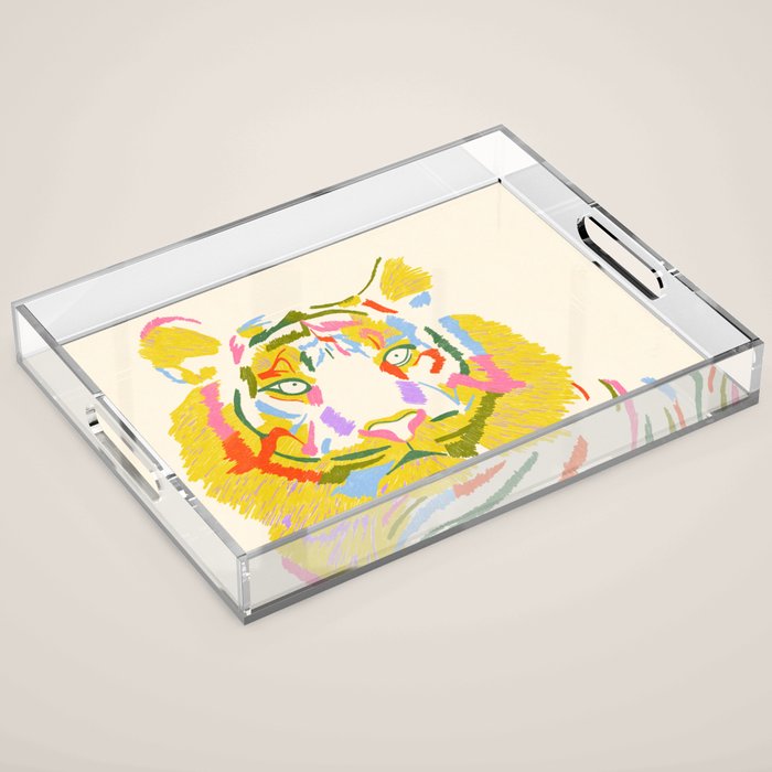 Rainbow Tiger Acrylic Tray Gallery Image 1