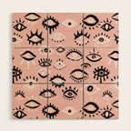Mystic Eyes - Blush & Black Palette Wood Wall Art Gallery Image 1