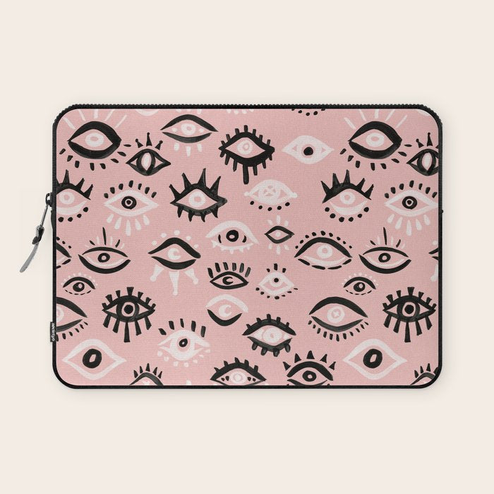 Mystic Eyes - Blush & Black Palette Laptop Sleeve Gallery Image 1