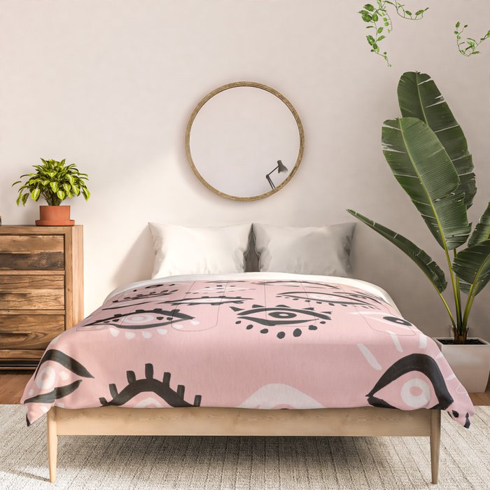 Mystic Eyes - Blush & Black Palette Comforter Gallery Image 3