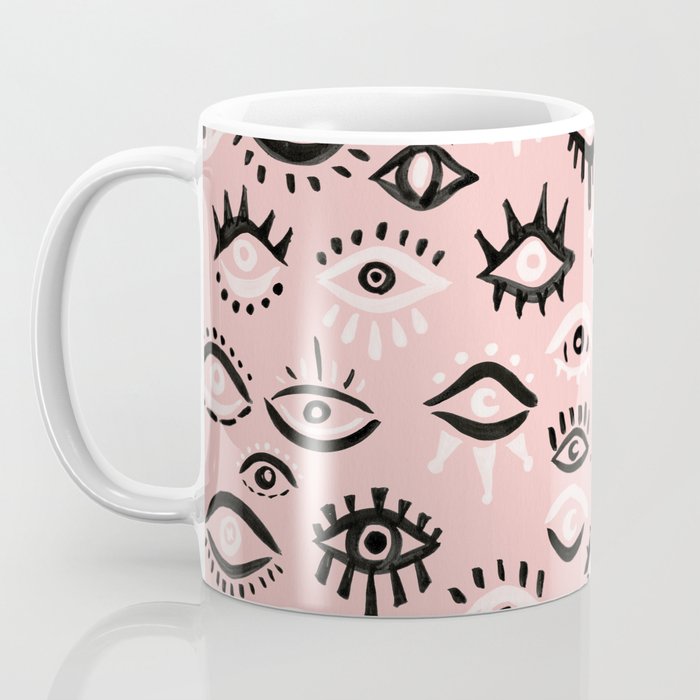 Mystic Eyes - Blush & Black Palette Coffee Mug Gallery Image 3
