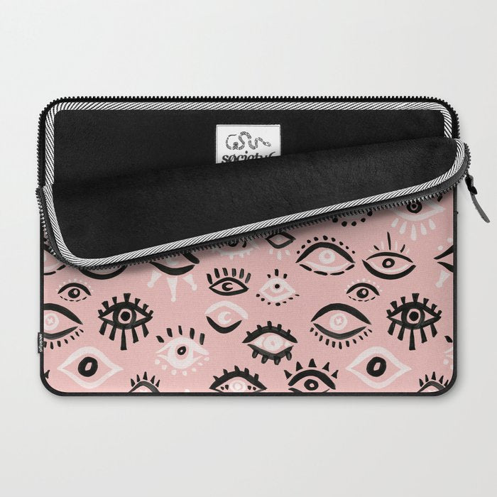 Mystic Eyes - Blush & Black Palette Laptop Sleeve Gallery Image 2