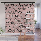 Mystic Eyes - Blush & Black Palette Wall Mural Gallery Image 1