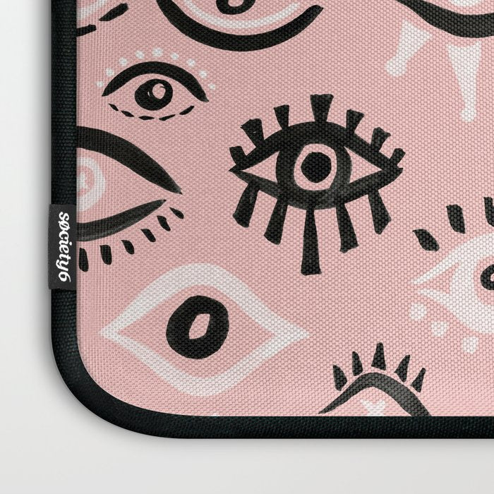 Mystic Eyes - Blush & Black Palette Laptop Sleeve Gallery Image 3