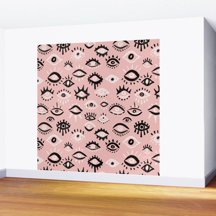 Mystic Eyes - Blush & Black Palette Wall Mural Gallery Image 2