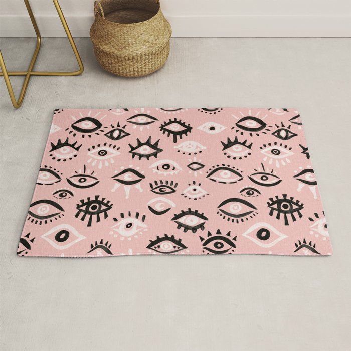 Mystic Eyes - Blush & Black Palette Rug Gallery Image 1