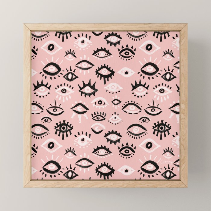 Mystic Eyes - Blush & Black Palette Mini Art Print