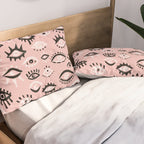 Mystic Eyes - Blush & Black Palette Pillow Sham Gallery Image 2