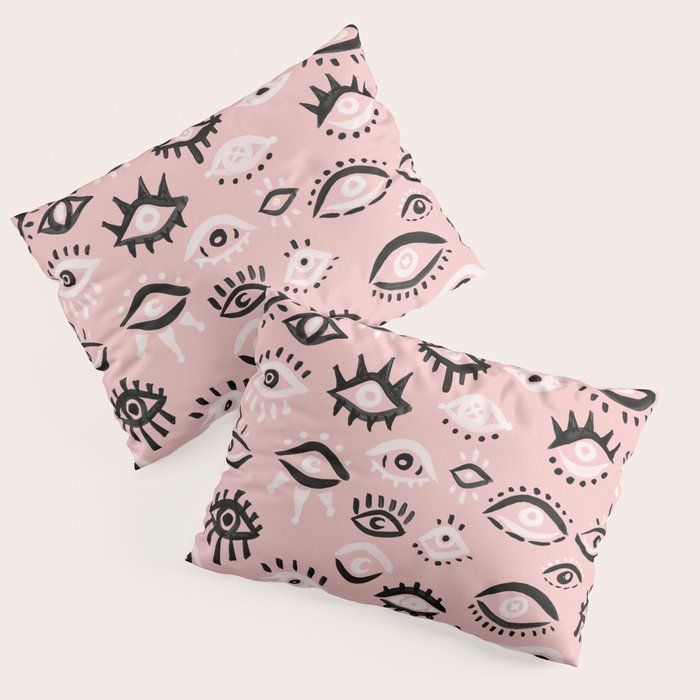 Mystic Eyes - Blush & Black Palette Pillow Sham Gallery Image 3