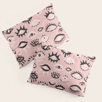 Mystic Eyes - Blush & Black Palette Pillow Sham Gallery Image 3
