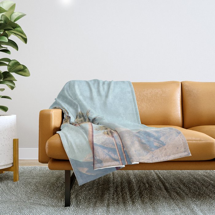 Palm Springs Palm Trees Throw Blanket Gallery Image 1
