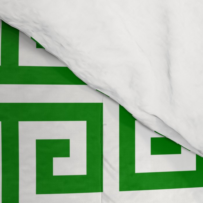 Green and White Greek Key Pattern Comforter Gallery Image 4