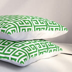 Green and White Greek Key Pattern Pillow Sham Gallery Image 3