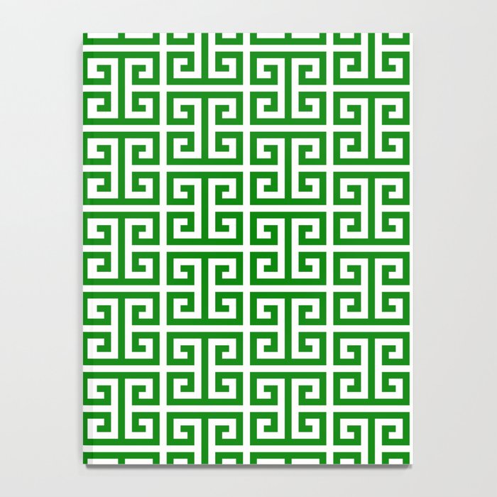 Green and White Greek Key Pattern Notebook Gallery Image 4