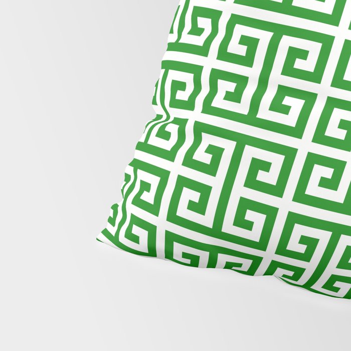 Green and White Greek Key Pattern Pillow Sham Gallery Image 4