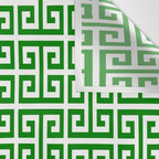 Green and White Greek Key Pattern Wall Tapestry Gallery Image 3