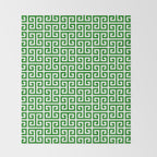 Green and White Greek Key Pattern Throw Blanket Gallery Image 2