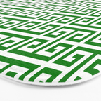 Green and White Greek Key Pattern Bath Mat Gallery Image 3