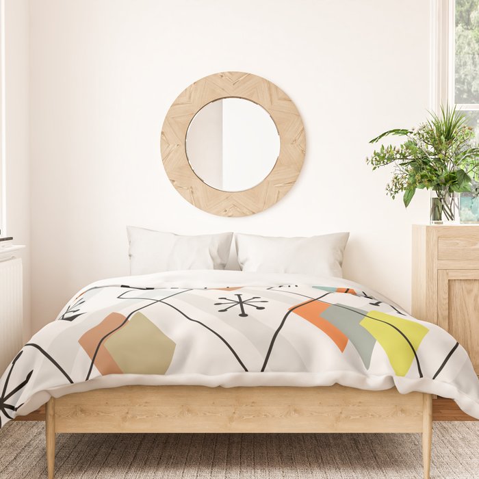 Mid Century Modern Scattered Diamonds Duvet Cover Gallery Image 3