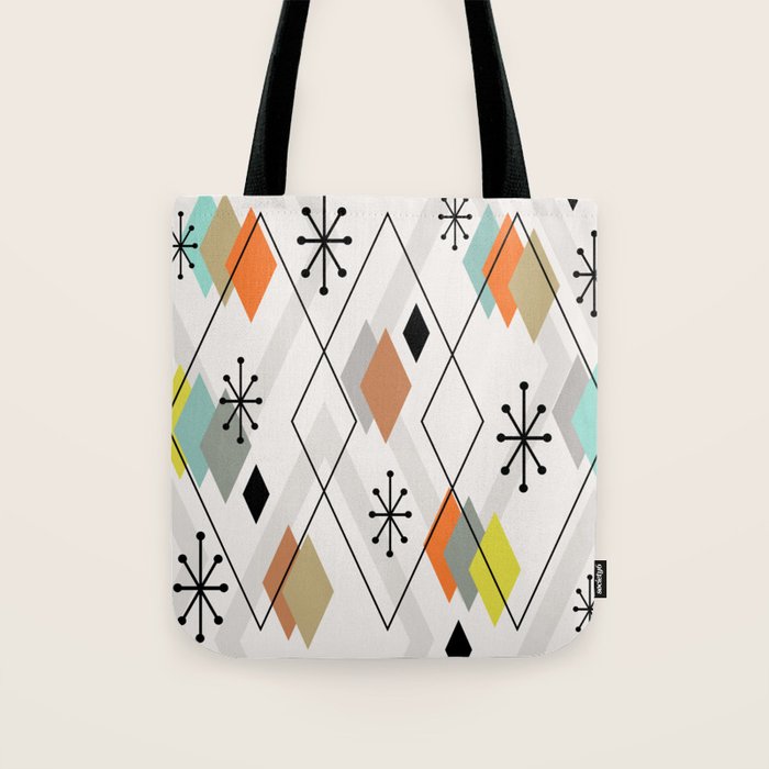 Mid Century Modern Scattered Diamonds Tote Bag Gallery Image 1