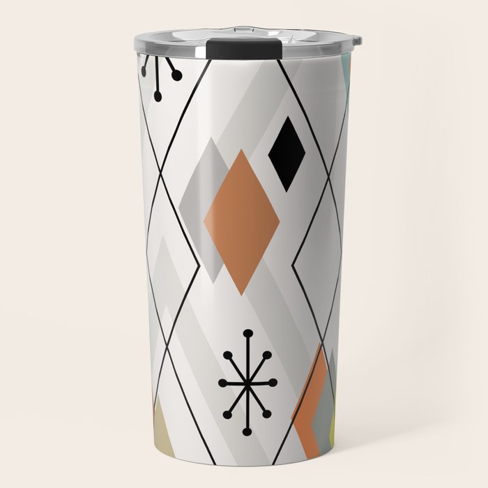 Mid Century Modern Scattered Diamonds Travel Mug Gallery Image 1