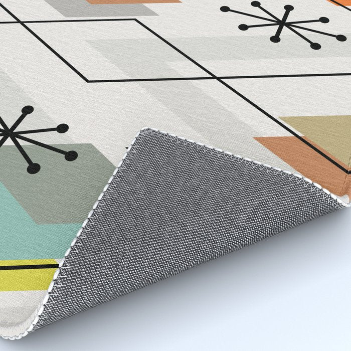 Mid Century Modern Scattered Diamonds Rug Gallery Image 4