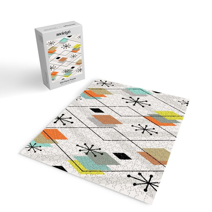 Mid Century Modern Scattered Diamonds Jigsaw Puzzle Gallery Image 2