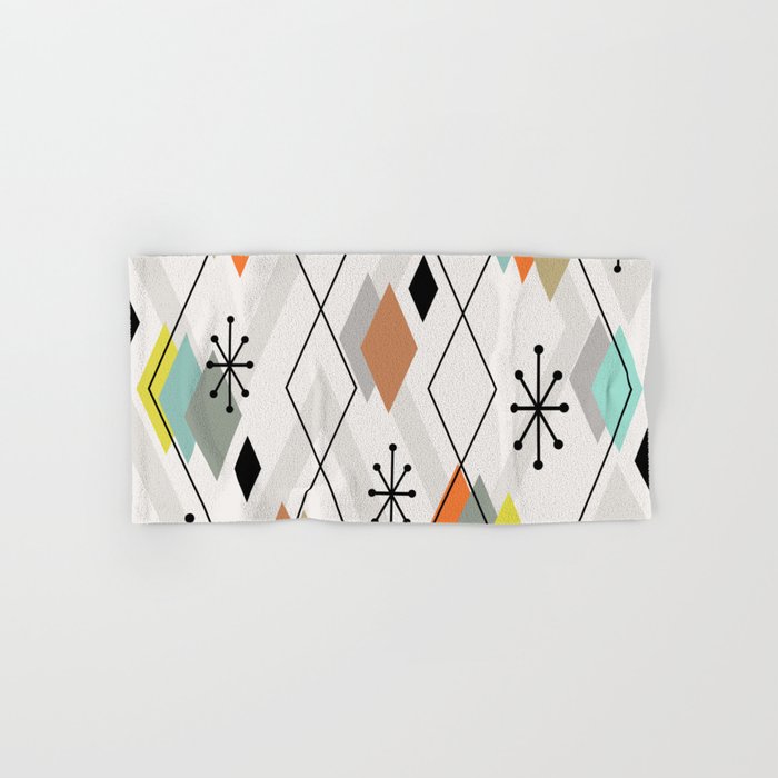Mid Century Modern Scattered Diamonds Bath Towel Gallery Image 1