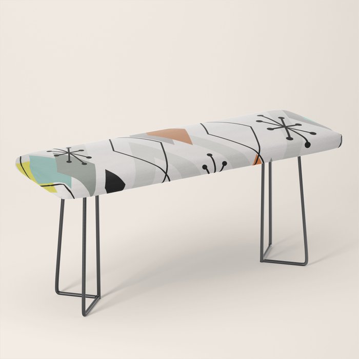 Mid Century Modern Scattered Diamonds Bench Gallery Image 1