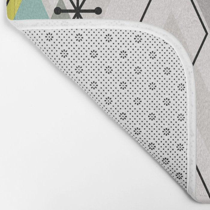 Mid Century Modern Scattered Diamonds Bath Mat Gallery Image 2