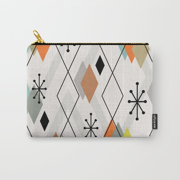 Mid Century Modern Scattered Diamonds Carry All Pouch Gallery Image 1