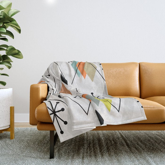 Mid Century Modern Scattered Diamonds Throw Blanket Gallery Image 1