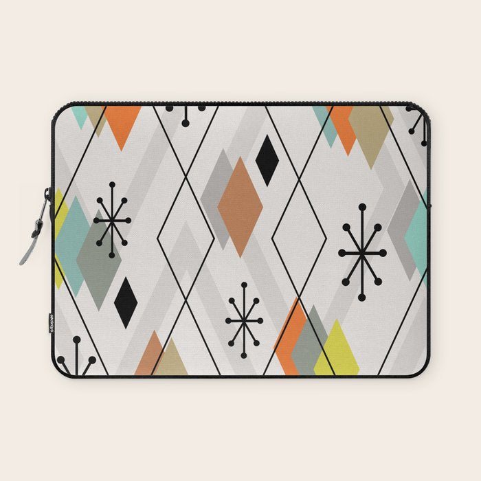 Mid Century Modern Scattered Diamonds Laptop Sleeve Gallery Image 1