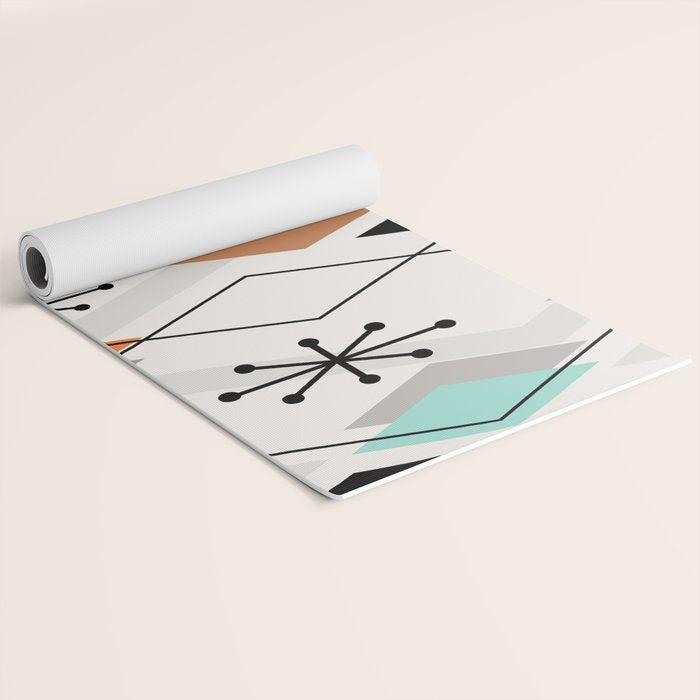 Mid Century Modern Scattered Diamonds Yoga Mat Gallery Image 2