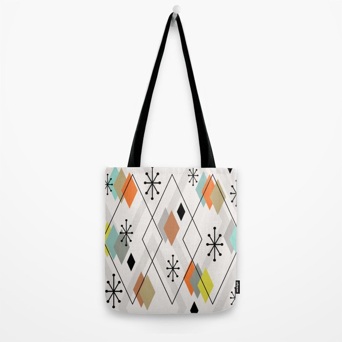 Mid Century Modern Scattered Diamonds Tote Bag Gallery Image 2