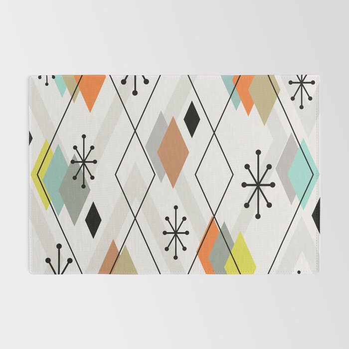 Mid Century Modern Scattered Diamonds Rug Gallery Image 2