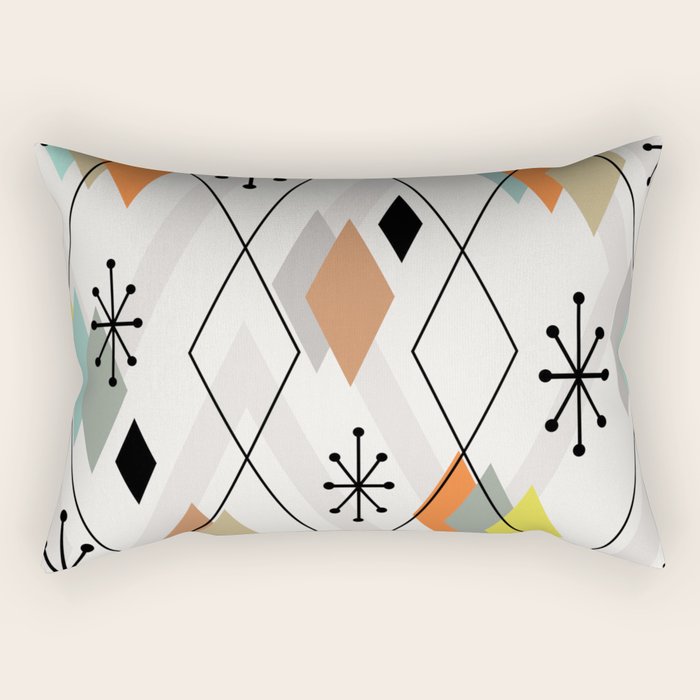 Mid Century Modern Scattered Diamonds Rectangular Pillow Gallery Image 2