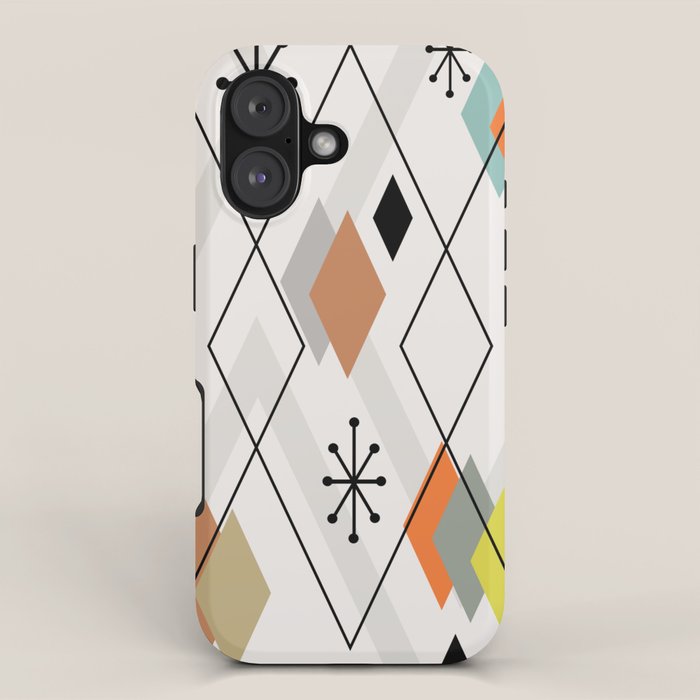 Mid Century Modern Scattered Diamonds iPhone Case Gallery Image 1