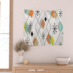 Mid Century Modern Scattered Diamonds Wall Tapestry Gallery Image 2