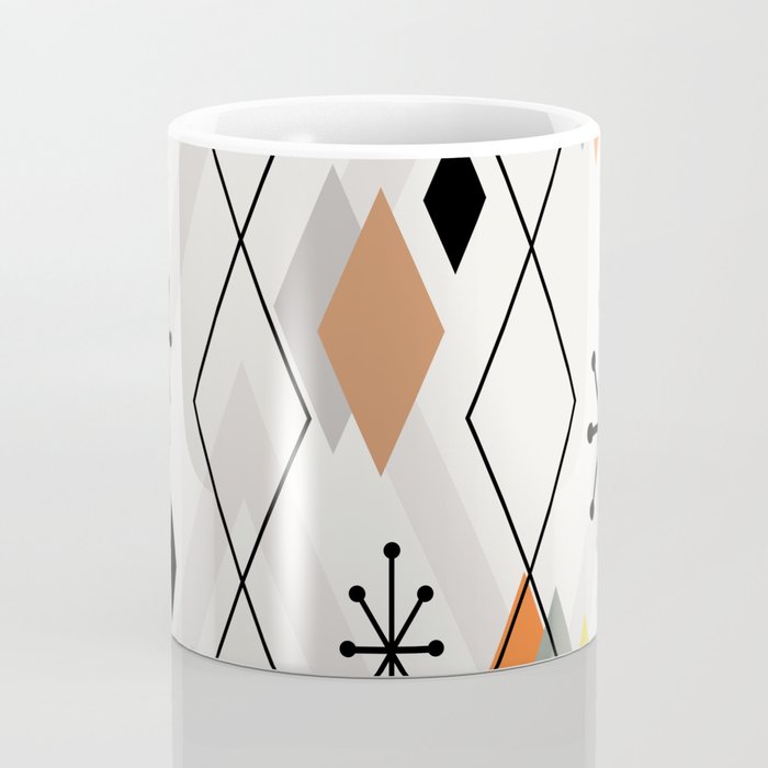 Mid Century Modern Scattered Diamonds Coffee Mug Gallery Image 4
