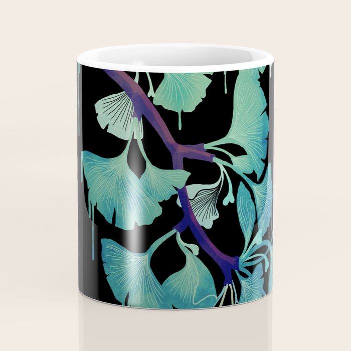 O Ginkgo (on Black) Coffee Mug Gallery Image 4