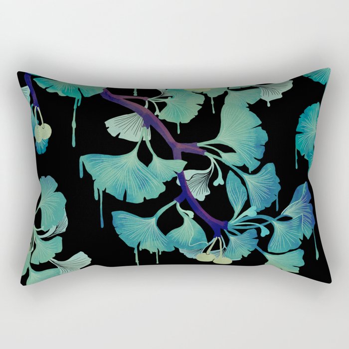 O Ginkgo (on Black) Rectangular Pillow Gallery Image 1