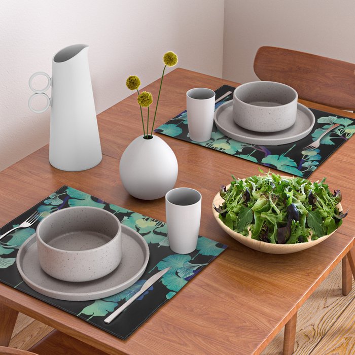 O Ginkgo (on Black) Placemat Gallery Image 2