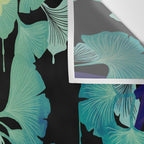 O Ginkgo (on Black) Wall Tapestry Gallery Image 3