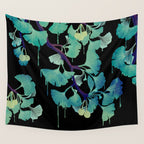 O Ginkgo (on Black) Wall Tapestry Gallery Image 4