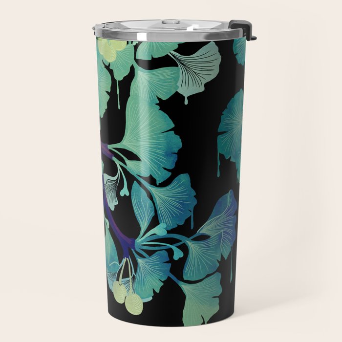 O Ginkgo (on Black) Travel Mug Gallery Image 2